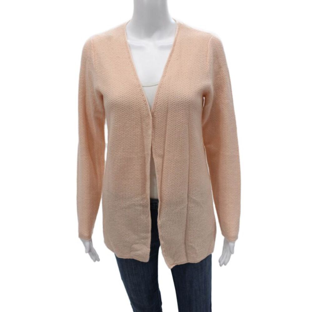 Sutton Studio Women Pink Cashmere V-Neck Cardigan Long Sleeve Size PS